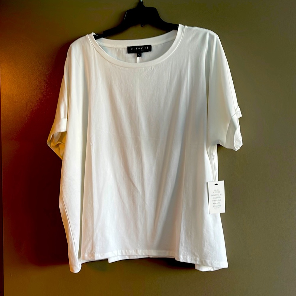 NWT ELOQUOII  WHITE SHIRT
